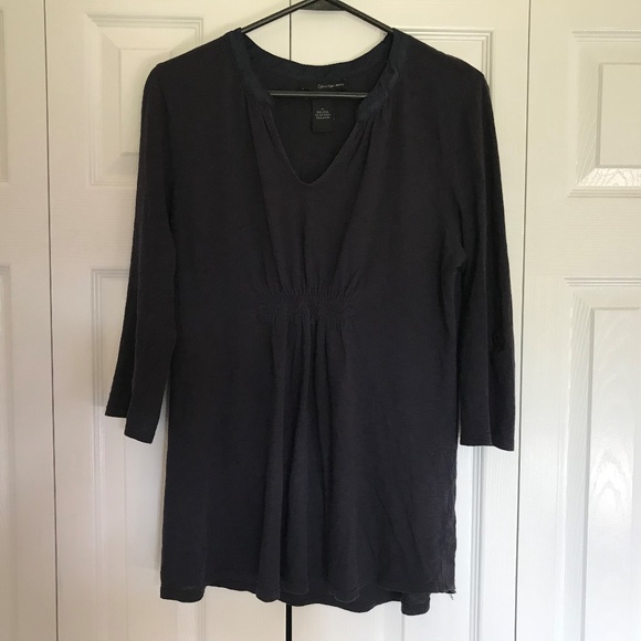 Calvin Klein Women Top Blouse Shirt Navy - Picture 3 of 8